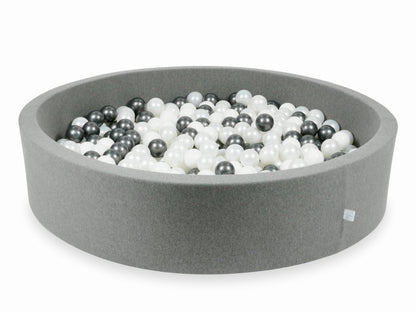 Piscine à Balles gris 130x30 avec boules 600pcs (blanc, perle, graphite métallisé)