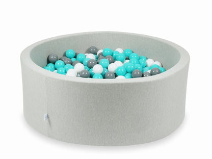 Piscine à Balles gris clair 110x40 avec balles 500pcs (turquoise, blanc, gris)
