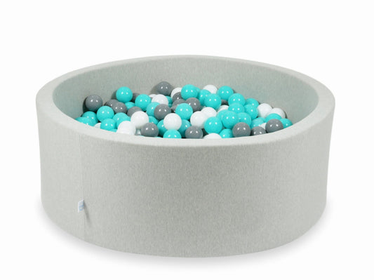 Piscine à Balles gris clair 110x40 avec balles 500pcs (turquoise, blanc, gris)