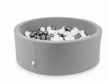 Piscine à Balles gris 110x40 avec boules 500pcs (blanc, perle, graphite métallisé)