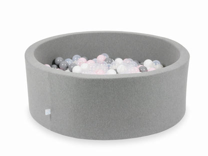 Piscine à Balles gris 110x40 avec balles 500pcs (transparent, blanc, gris, rose bébé)