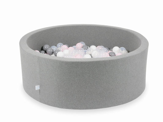 Piscine à Balles gris 110x40 avec balles 500pcs (transparent, blanc, gris, rose bébé)