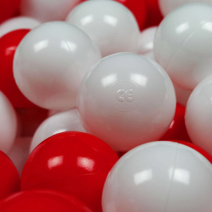 Balles pour piscine à balles ø7cm 200pcs blanc, rouge