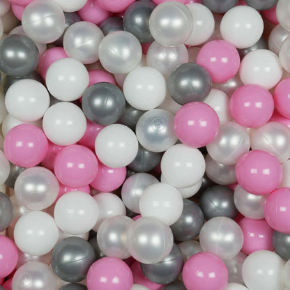 Balles pour piscine à balles ø7cm 200pcs blanc, perle, argent, rose poudré