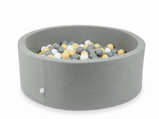 Piscine à Balles gris 110x40 avec boules 500pcs (blanc, gris, beige)