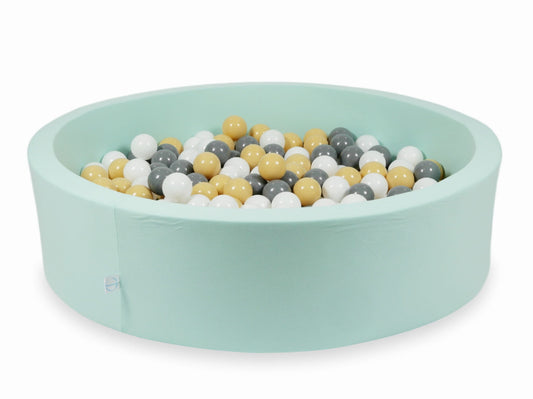 Piscine à Balles menthe 110x30 avec boules 400pcs (beige, gris, blanc)
