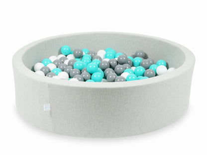 Piscine à Balles gris clair 110x30 avec balles 400pcs (turquoise, blanc, gris)