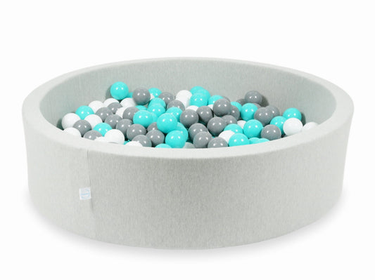 Piscine à Balles gris clair 110x30 avec balles 400pcs (turquoise, blanc, gris)