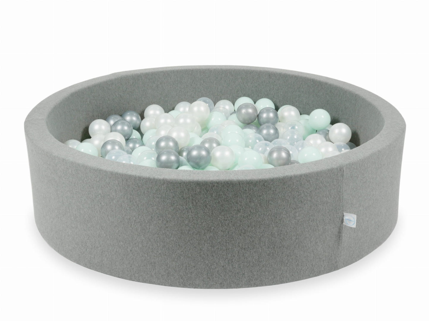 Piscine à Balles gris 110x30 avec boules 400pcs (transparent, perle, argent, menthe clair)