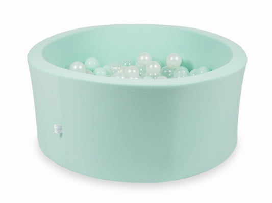 Piscine à Balles menthe 90x40 avec boules 300pcs (transparent, perle, menthe clair)