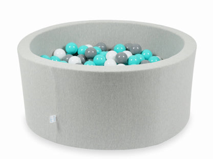 Piscine à Balles gris clair 90x40 avec balles 300pcs (turquoise, blanc, gris)