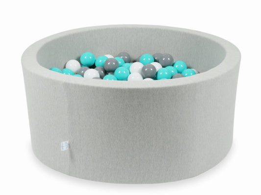 Piscine à Balles gris clair 90x40 avec balles 300pcs (turquoise, blanc, gris)