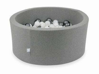 Piscine à Balles gris 90x40 avec boules 300pcs (blanc, perle, graphite métallisé)