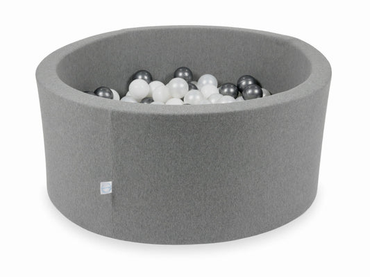 Piscine à Balles gris 90x40 avec boules 300pcs (blanc, perle, graphite métallisé)
