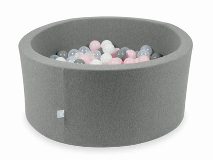 Piscine à Balles gris 90x40 avec balles 300pcs (transparent, blanc, gris, rose bébé)