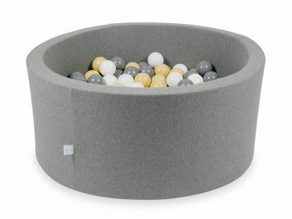 Piscine à Balles gris 90x40 avec boules 300pcs (blanc, gris, beige)