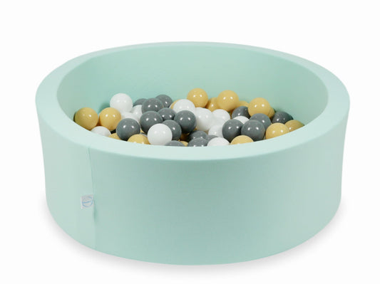 Piscine à Balles menthe 90x30 avec boules 200pcs (beige, gris, blanc)