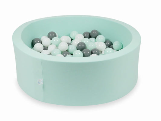 Piscine à Balles menthe 90x30 avec boules 200pcs (blanc, gris, menthe clair)