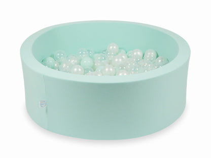 Piscine à Balles menthe 90x30 avec boules 200pcs (transparent, perle, menthe clair)