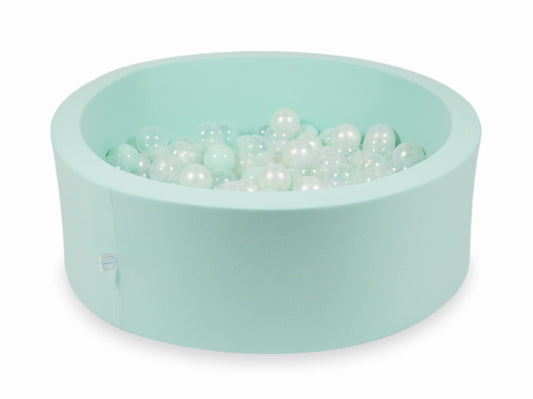 Piscine à Balles menthe 90x30 avec boules 200pcs (transparent, perle, menthe clair)