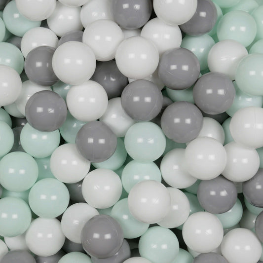 Balles pour piscine à balles ø7cm 300pcs blanc, gris, menthe clair