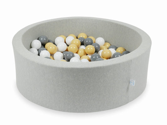Piscine à Balles gris clair 90x30 avec balles 200pcs (beige, gris, blanc)
