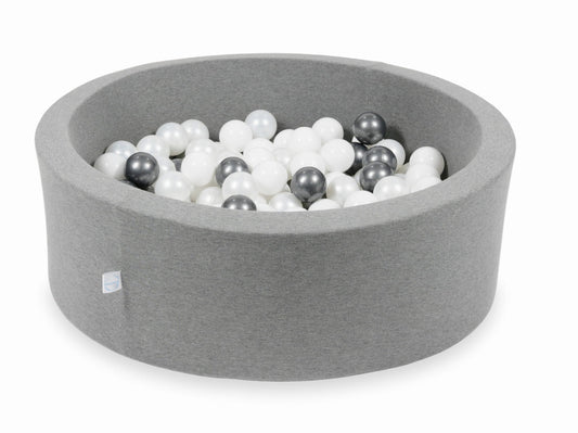 Piscine à Balles gris 90x30 avec boules 200pcs (blanc, perle, graphite métallisé)