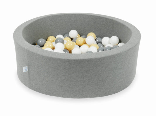 Piscine à Balles gris 90x30 avec boules 200pcs (blanc, gris, beige)