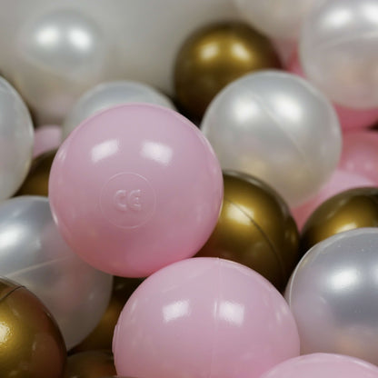 Boules pour piscine à balles ø7cm 300pcs rose clair, perle, vieil or
