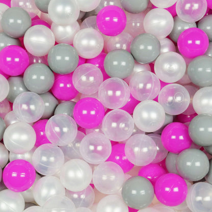 Boules pour piscine à balles ø7cm 500pcs perle, transparent, gris, rose