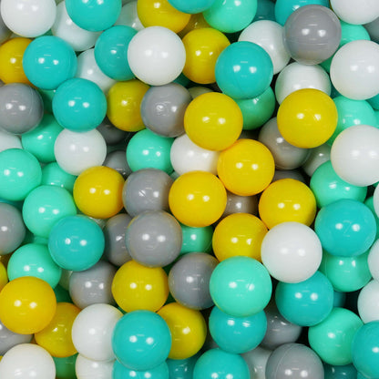 Balles pour piscine à balles ø7cm 500pcs jaune, menthe, turquoise, blanc, gris