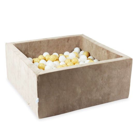 Piscine à Balles 90x90x40 Velvet Soft Beige Foncé avec balles 400 pcs. (blanc, beige)