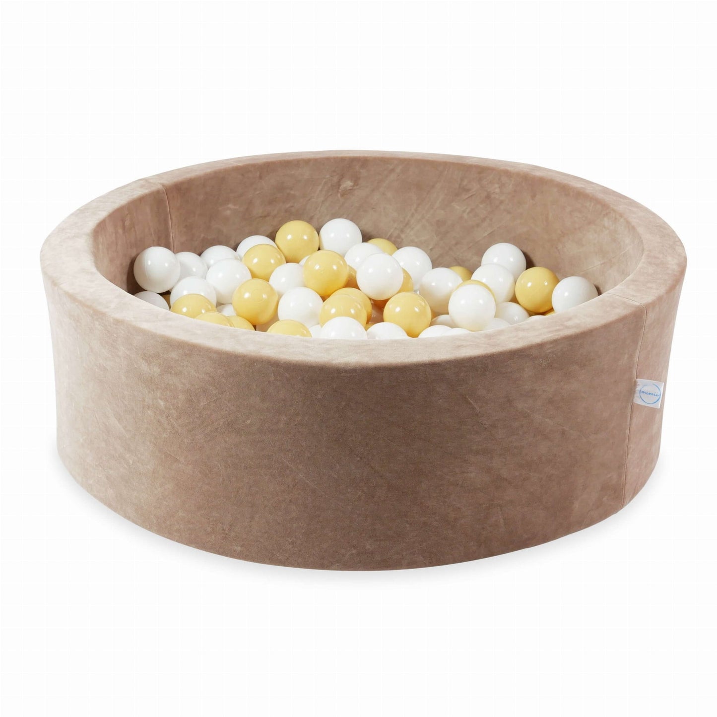 Piscine à Balles 90x30 Velvet Soft Beige Foncé avec balles 200 pcs. (blanc, beige)