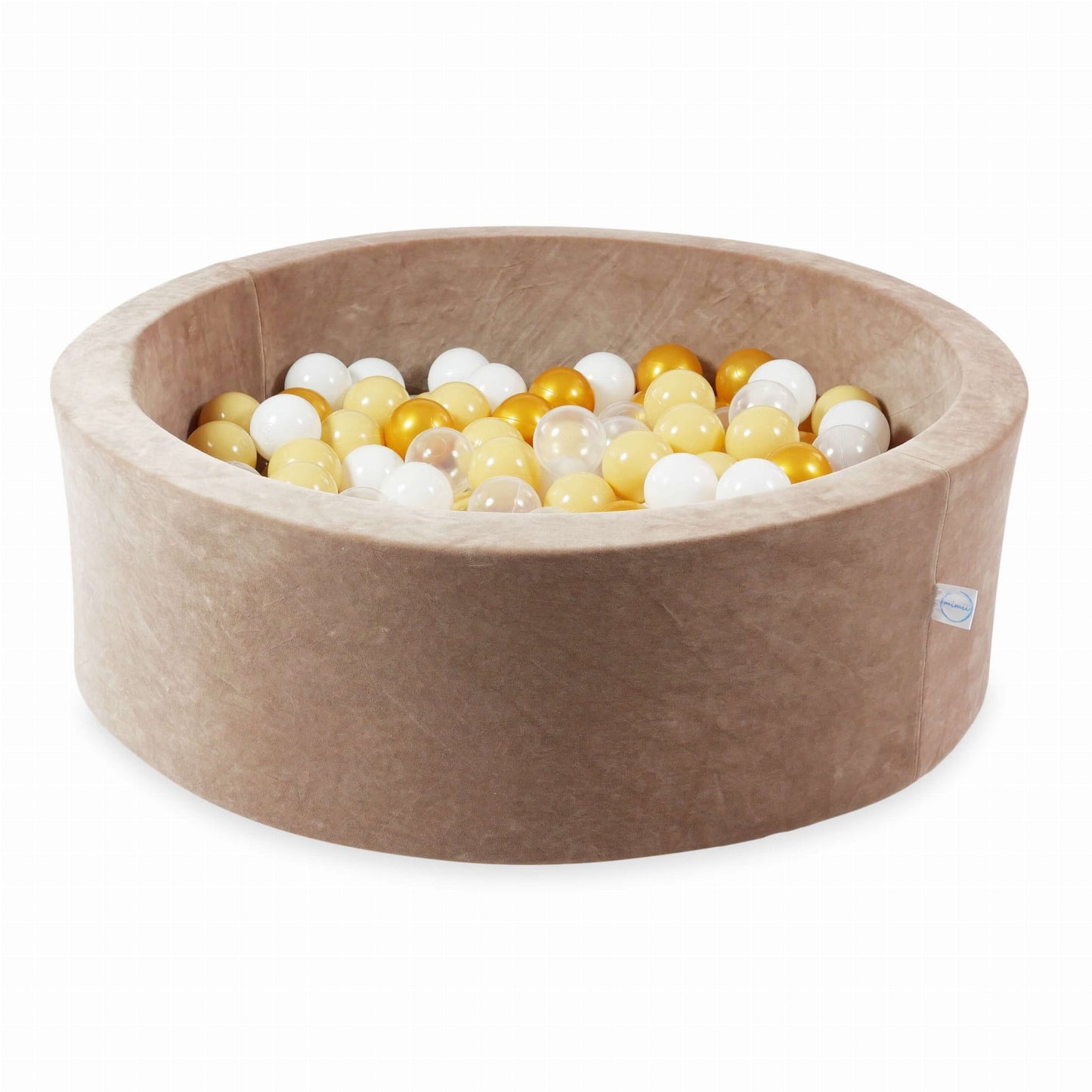 Piscine à Balles 90x30 Velvet Soft Beige Foncé avec balles 200 pcs. (transparent, blanc, beige, or)