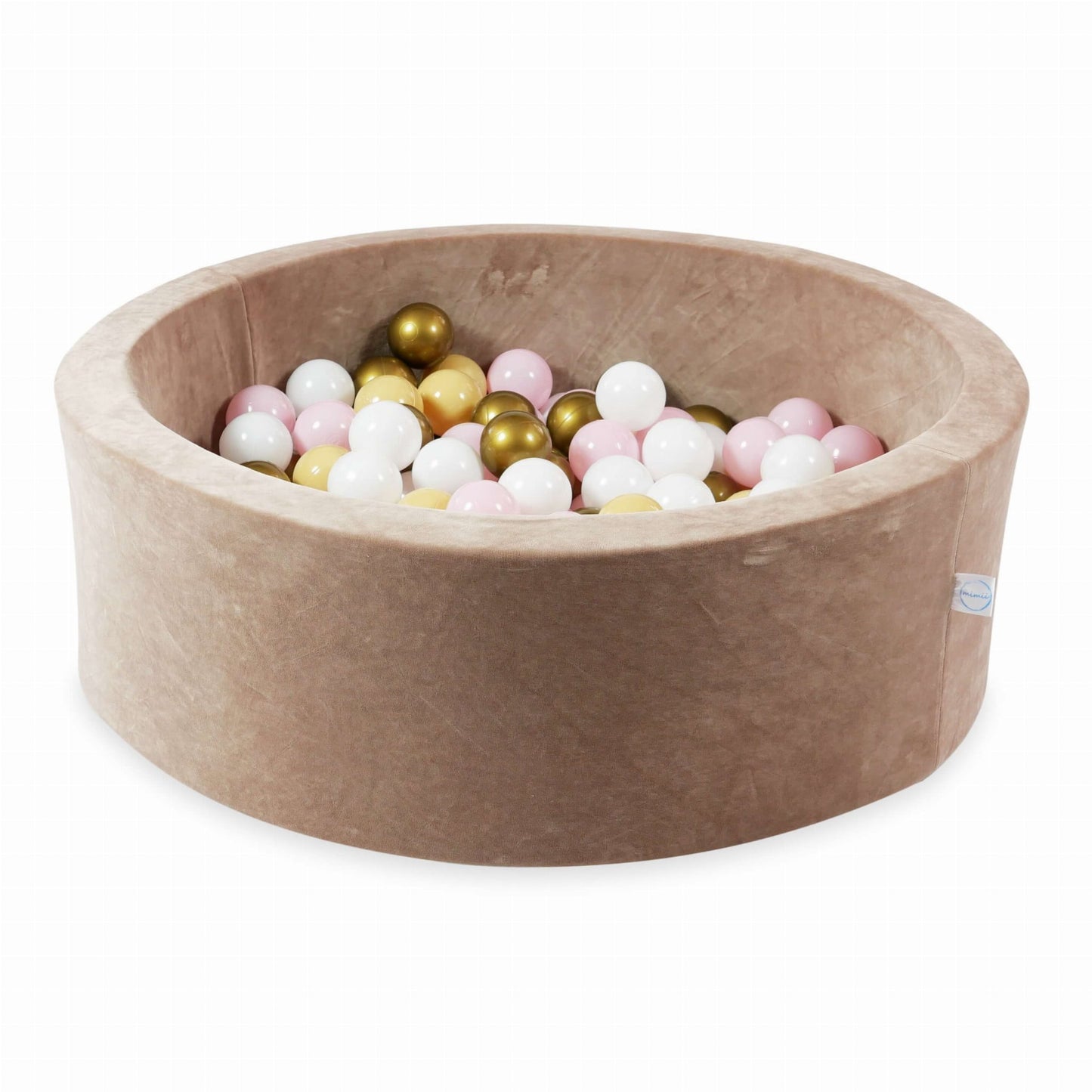 Piscine à Balles 90x30 Velvet Soft Beige Foncé avec balles 200 pcs. (blanc, rose bébé, beige, vieil or)