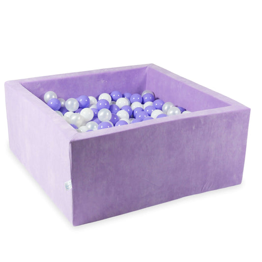 Piscine à Balles 90x90x40 Velvet Soft Violet avec balles 400 pcs. (blanc, perle, chiné)