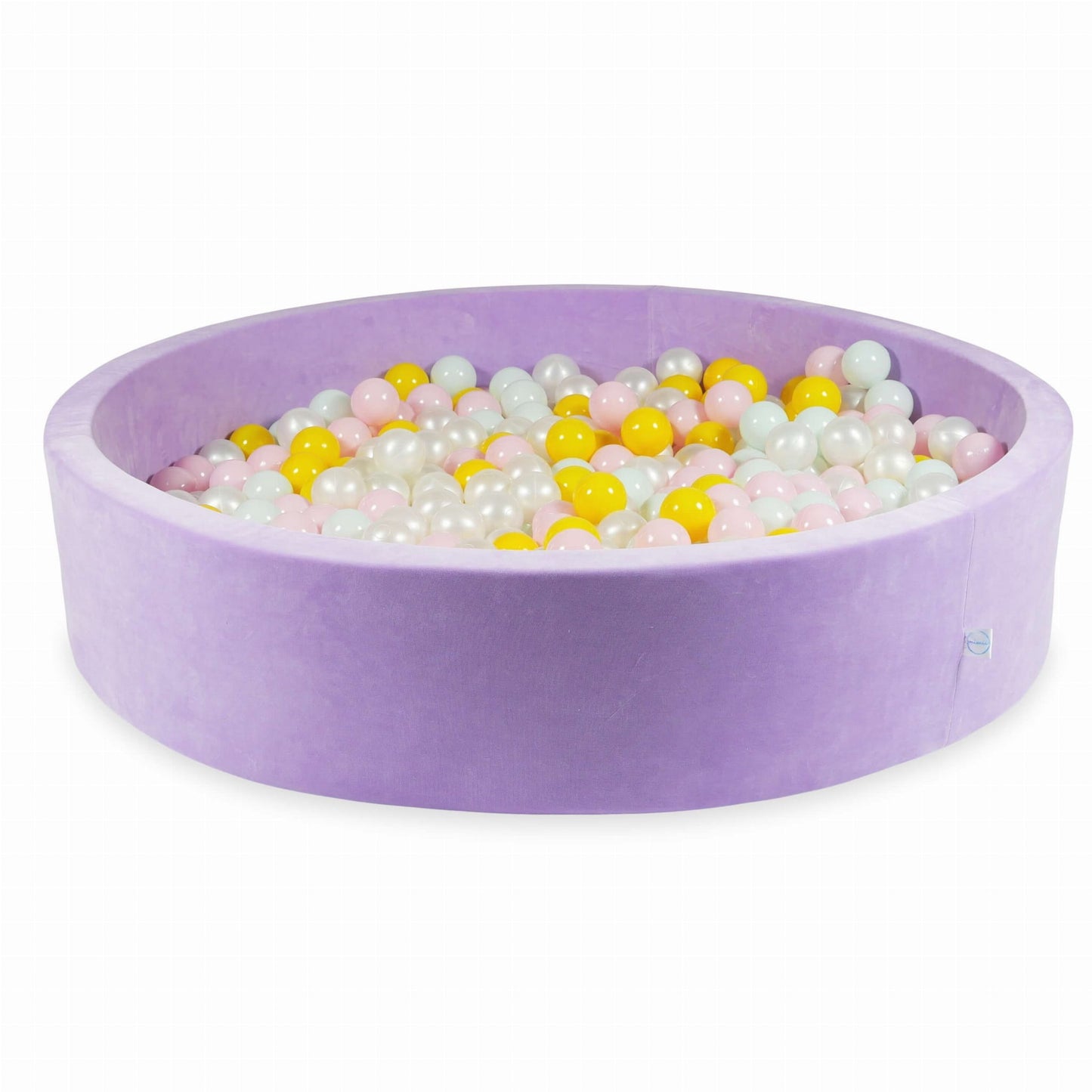 Piscine à Balles 130x30 Velvet Soft Violet avec balles 600 pcs. (perle, rose bébé, jaune, menthe clair)