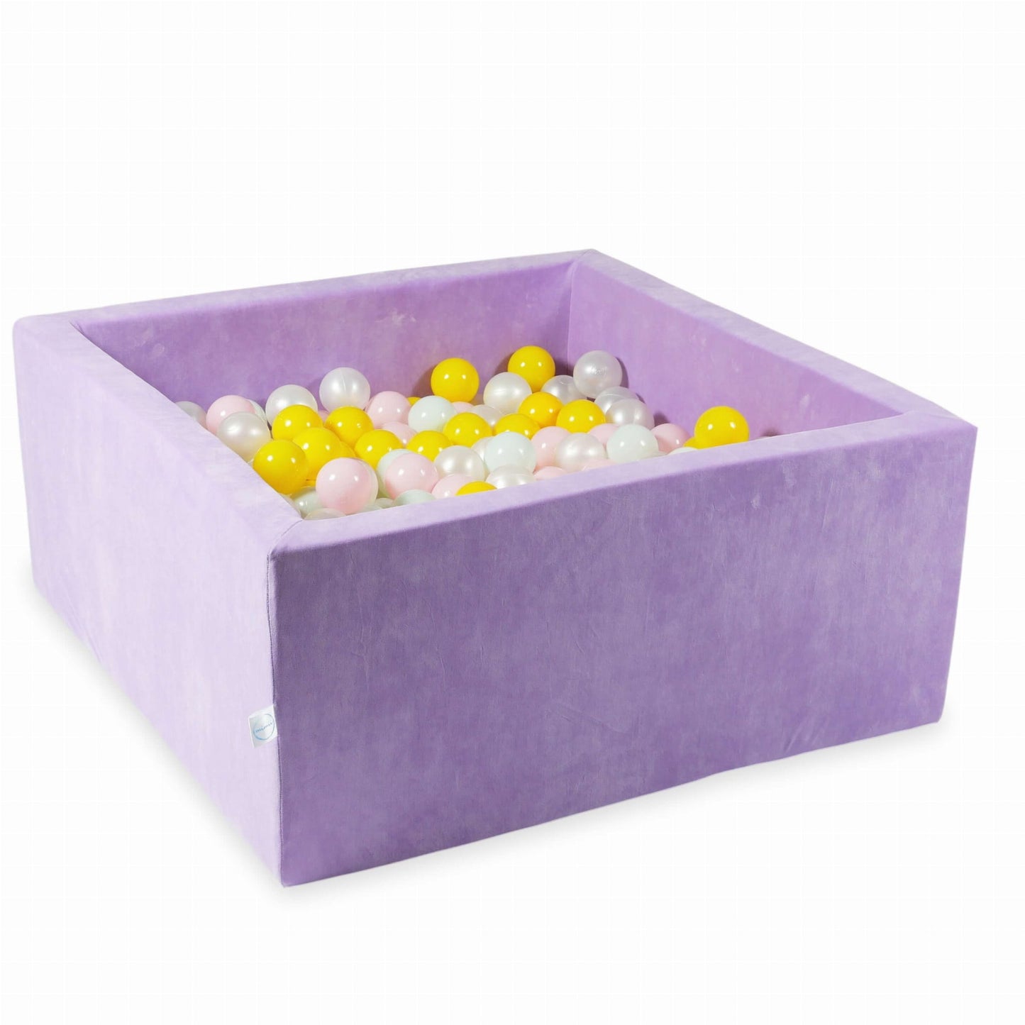 Piscine à Balles 90x90x40 Velvet Soft Violet avec balles 400 pcs. (perle, rose bébé, jaune, menthe clair)