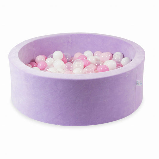 Piscine à Balles 90x30 Velvet Soft Violet avec balles 200 pcs. (transparent, blanc, rose bébé, rose poudré)