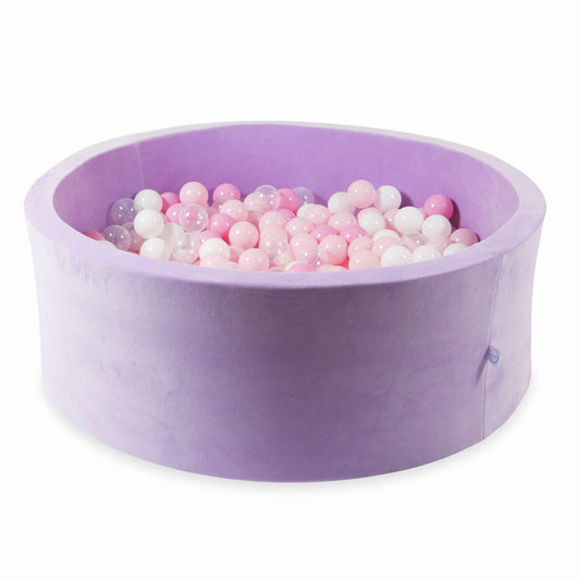 Piscine à Balles 110x40 Velvet Soft Violet avec balles 500 pcs. (transparent, blanc, rose bébé, rose poudré)