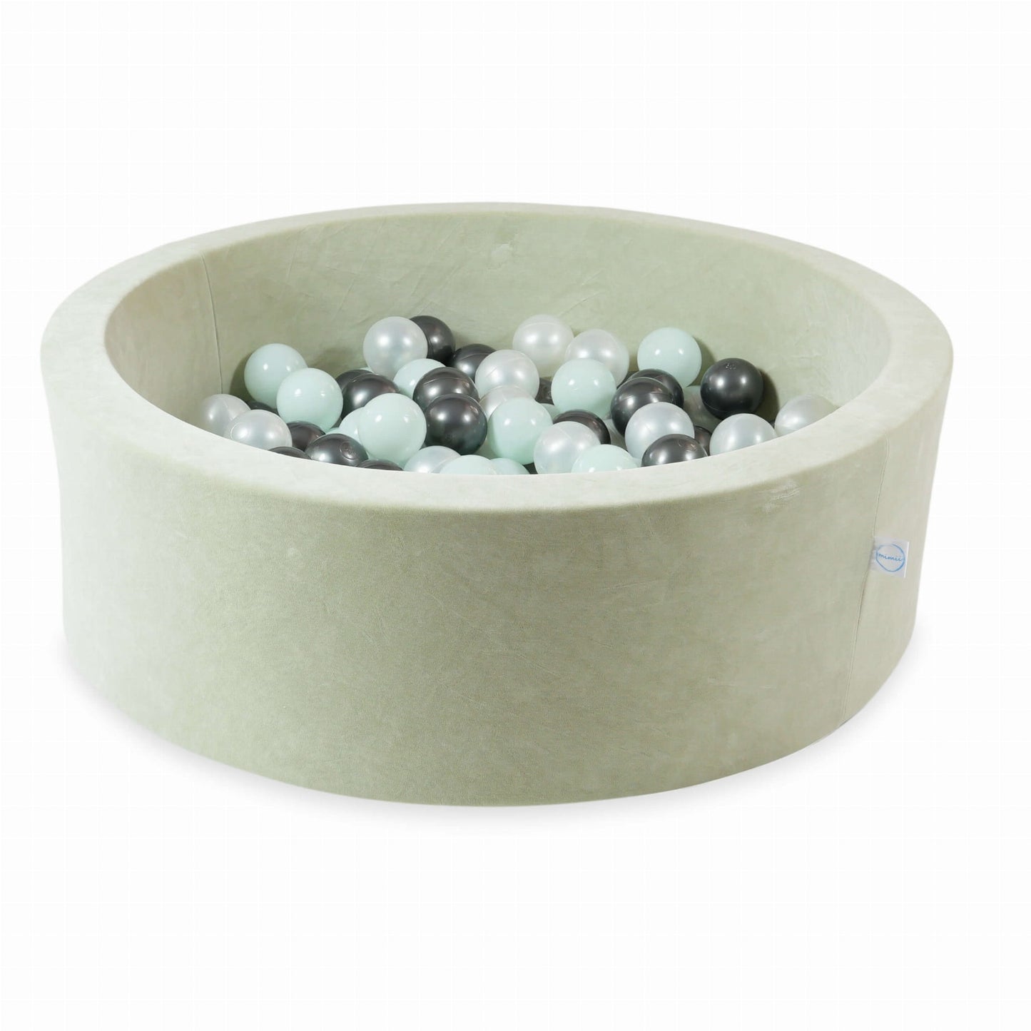 Piscine à Balles 90x30 Velvet Soft Lightmint avec balles 200 pcs. (perle, menthe claire, graphite métallique)