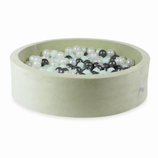 Piscine à Balles 110x30 Velvet Soft Lightmint avec balles 400 pcs. (perle, menthe claire, graphite métallique)