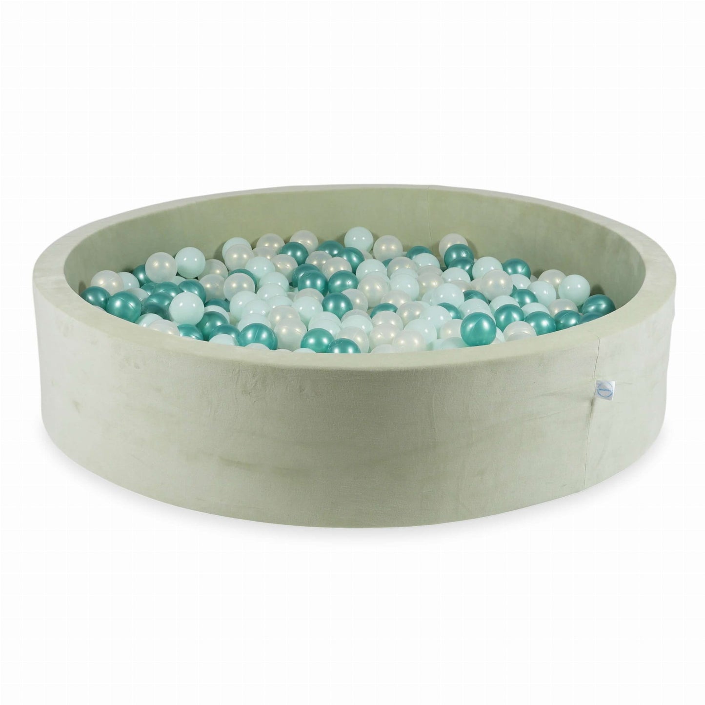 Piscine à Balles 130x30 Velvet Soft Lightmint avec balles 600 pcs. (menthe clair, effet sirène, turquoise métallisé)