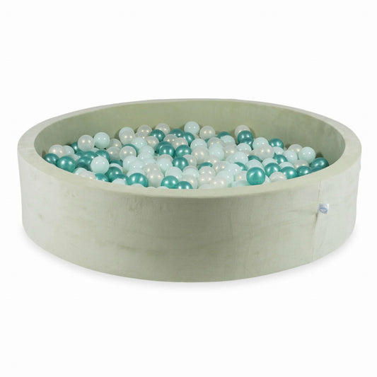 Piscine à Balles 130x30 Velvet Soft Lightmint avec balles 600 pcs. (menthe clair, effet sirène, turquoise métallisé)