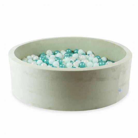 Piscine à Balles 130x40 Velvet Soft Lightmint avec balles 700 pcs. (menthe clair, effet sirène, turquoise métallisé)