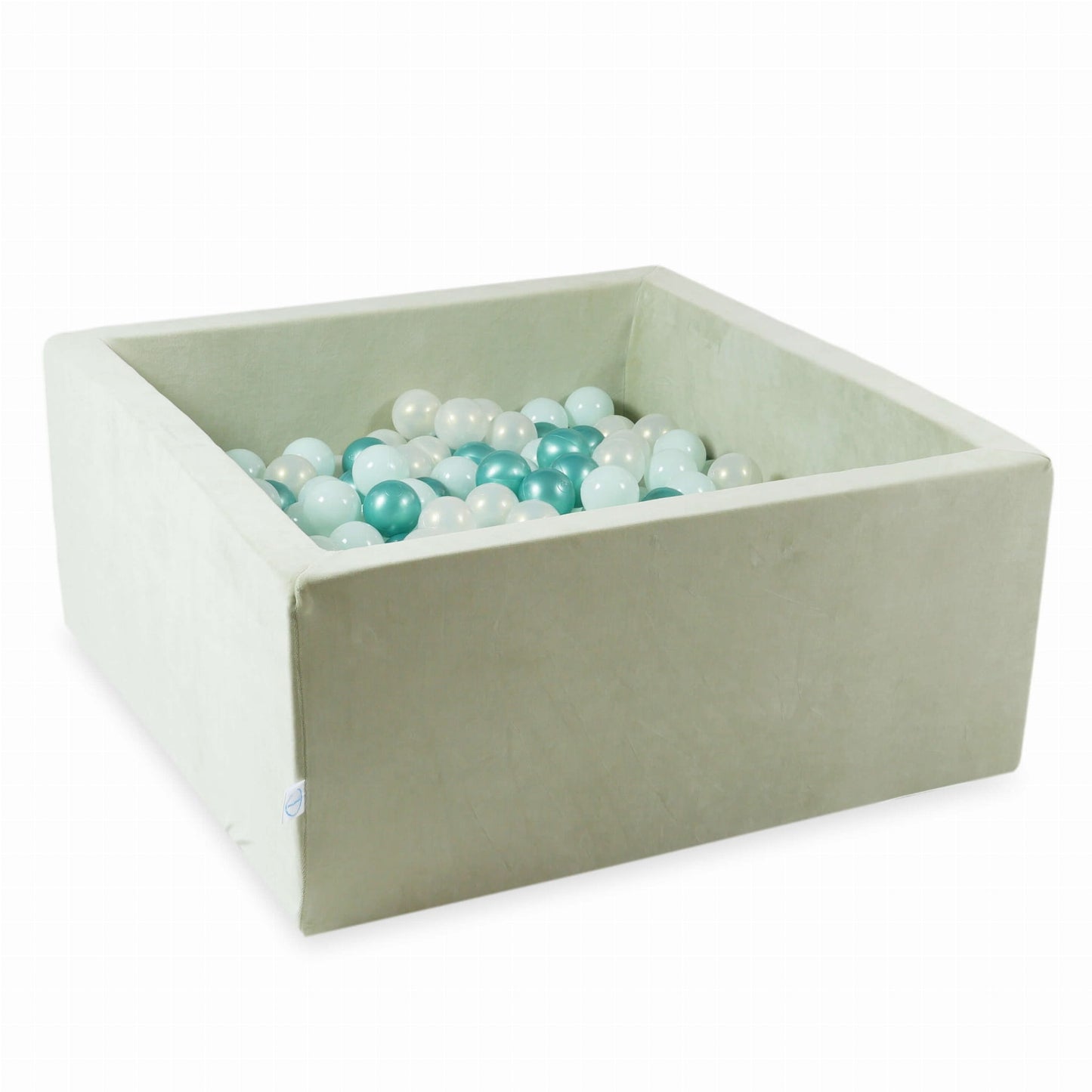 Piscine à Balles 90x90x40 Velvet Soft Lightmint avec balles 400 pcs. (menthe clair, effet sirène, turquoise métallisé)