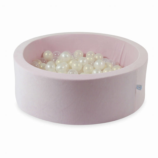 Piscine à Balles 90x30 Velvet Soft Rose Clair avec balles 200 pcs. (transparent, nacré, effet sirène)