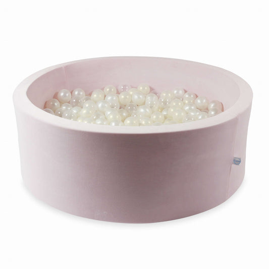 Piscine à Balles 110x40 Velvet Soft Rose Clair avec balles 500 pcs. (transparent, nacré, effet sirène)