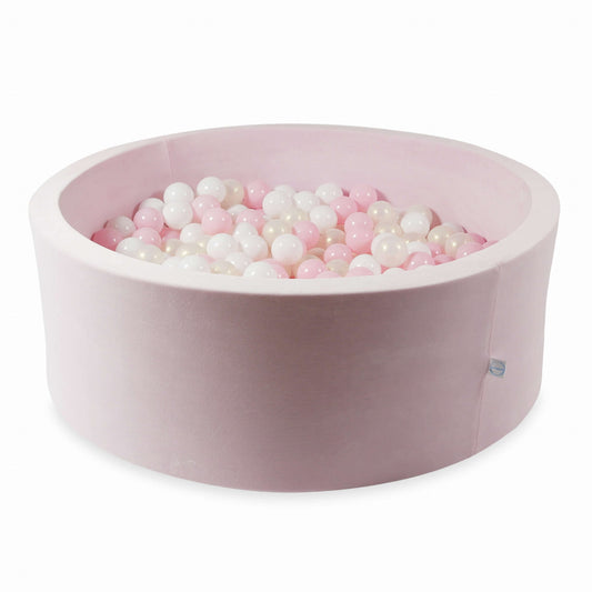 Piscine à Balles 110x40 Velvet Soft Rose Clair avec balles 500 pcs. (blanc, rose bébé, effet sirène)