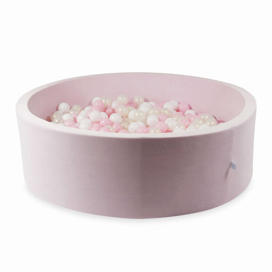Piscine à Balles 130x40 Velvet Soft Rose Clair avec balles 700 pcs. (blanc, rose bébé, effet sirène)